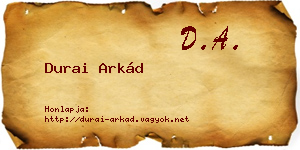 Durai Arkád névjegykártya