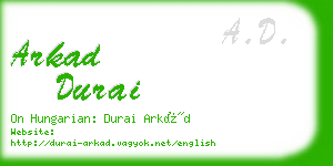 arkad durai business card